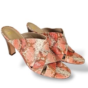JOHNSTON & MURPHY Carrie Snake Print Leather Sandal Open Toe Strappy Siz…